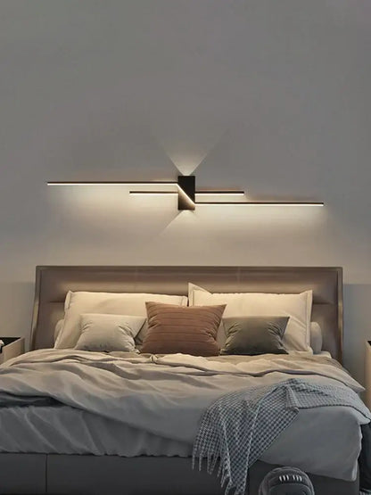 Modern minimalist black led wall lamp strip for living room