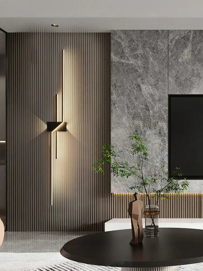 Modern minimalist black led wall lamp strip for living room