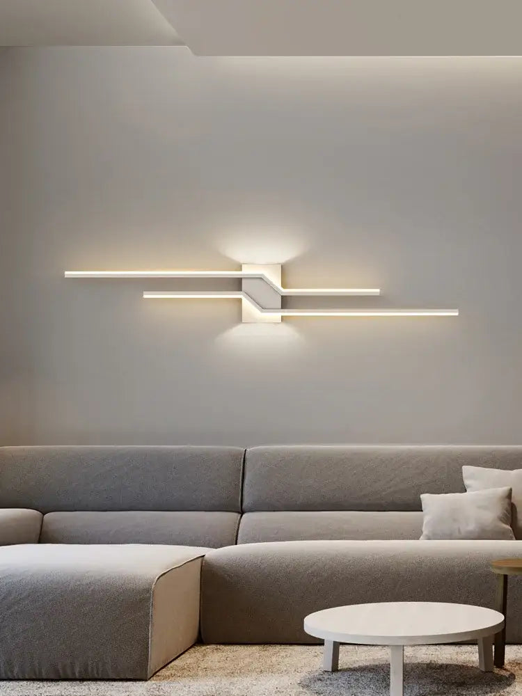 Modern minimalist black led wall lamp strip for living room
