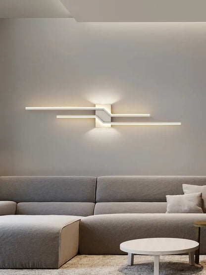 Modern minimalist black led wall lamp strip for living room