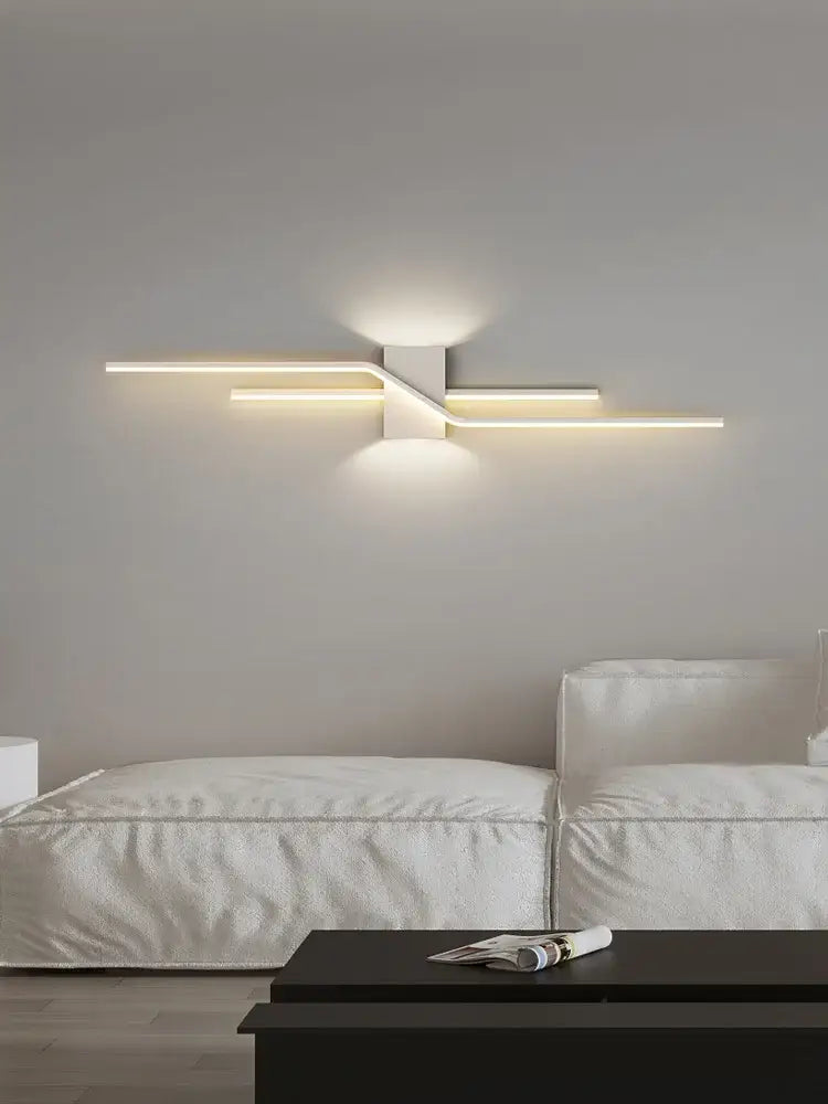 Modern minimalist black led wall lamp strip for living room