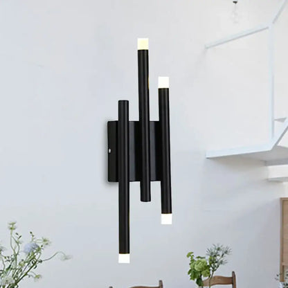 Modern minimalist black led wall lamp with hallway light options