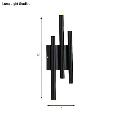 Modern minimalist black led wall lamp with hallway light options
