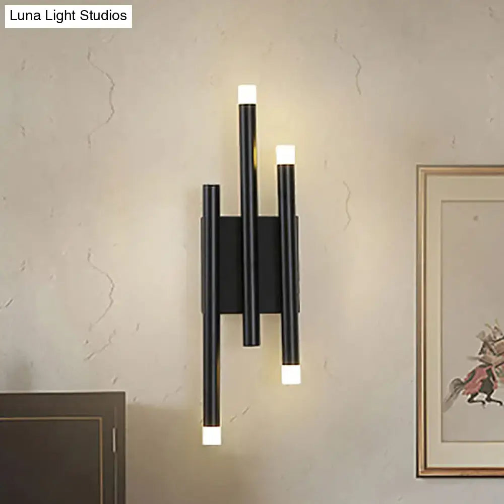 Modern minimalist black led wall lamp with hallway light options
