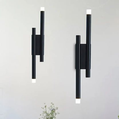 Modern minimalist black led wall lamp with hallway light options