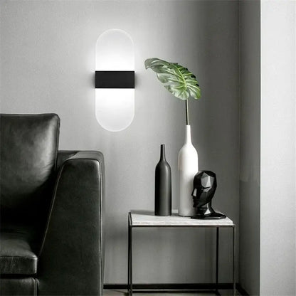 Modern minimalist black led wall light bedroom sconce