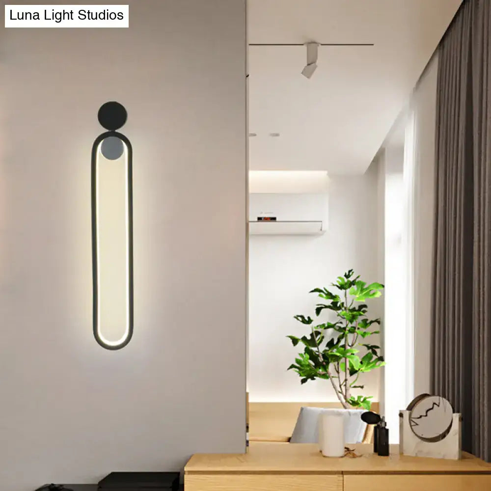 Modern minimalist black led wall sconce for bedroom and living room