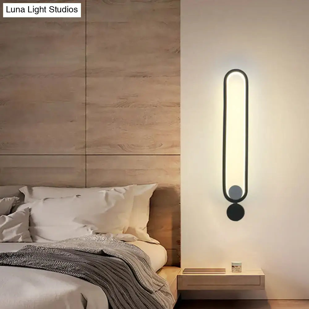 Modern minimalist black led wall sconce for bedroom and living room