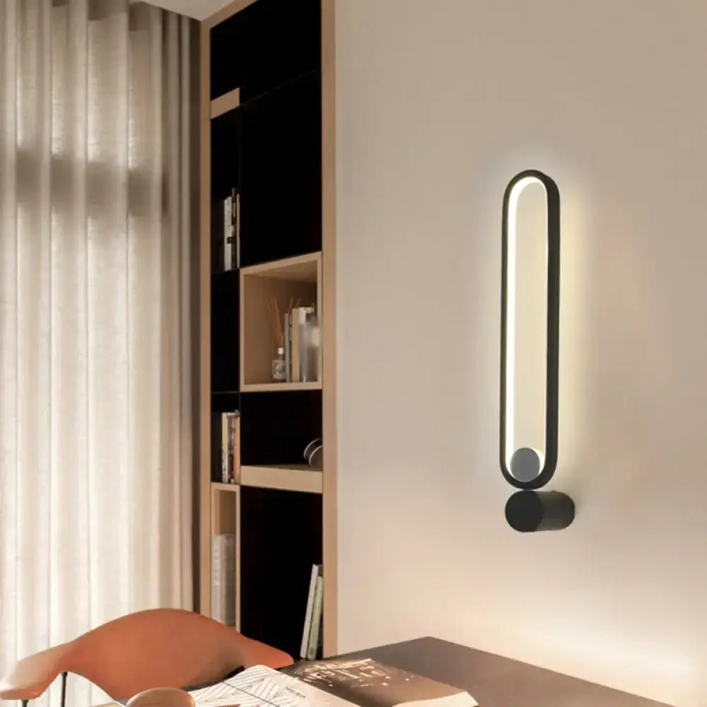 Modern minimalist black led wall sconce for bedroom and living room