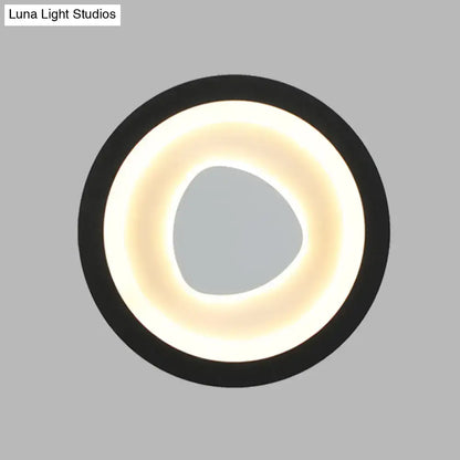 Modern minimalist black mirror wall light with acrylic shade bedroom