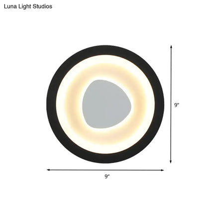 Modern minimalist black mirror wall light with acrylic shade bedroom