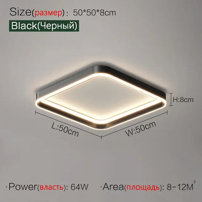 Modern minimalist black ring led ceiling lights bedroom lamp