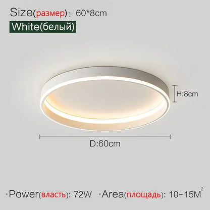 Modern minimalist black ring led ceiling lights bedroom lamp