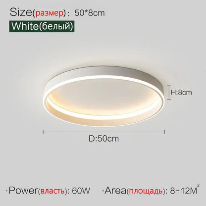 Modern minimalist black ring led ceiling lights bedroom lamp