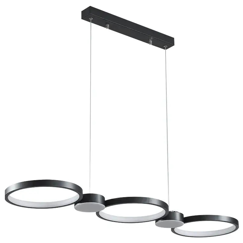 Modern minimalist black ring led chandelier for living room dining hall