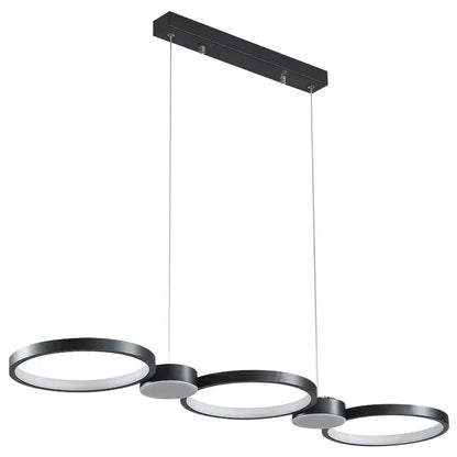 Modern minimalist black ring led chandelier for living room dining hall
