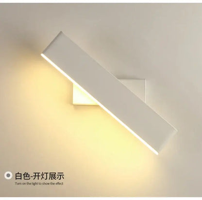 Modern minimalist black rotate wall lamp for bedroom bedside reading