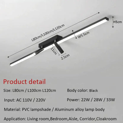 Modern minimalist black star ceiling light for living room