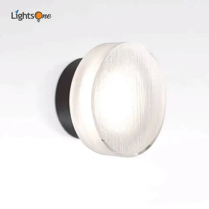 Modern minimalist black wall lamp with frosted glass for bathroom
