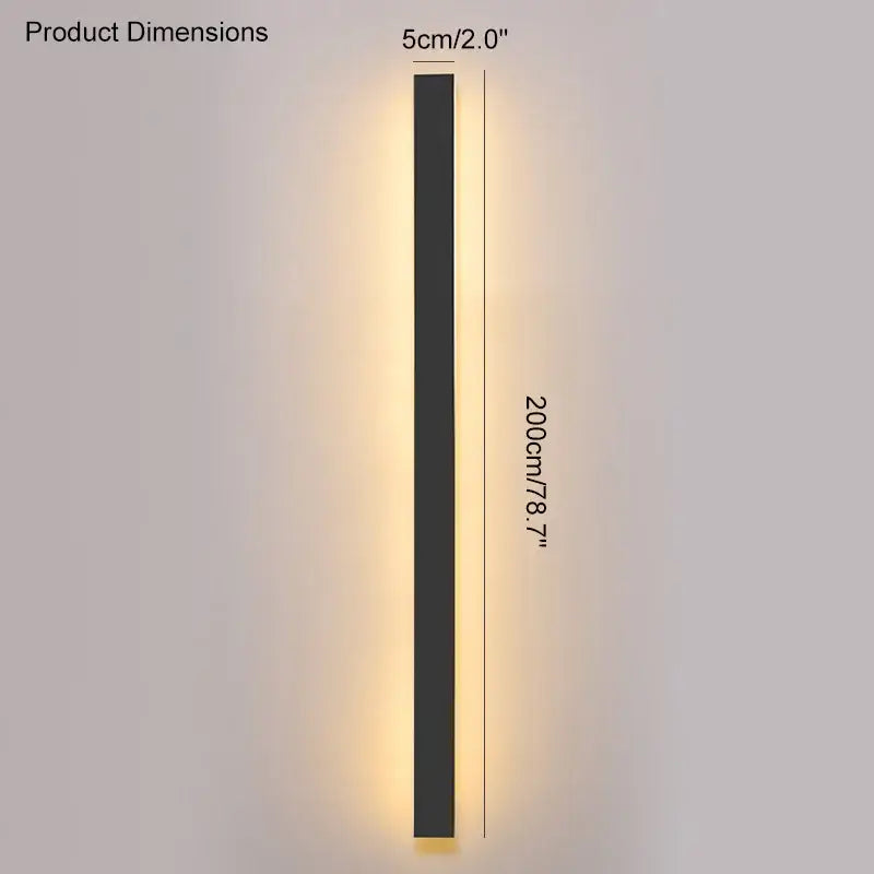Modern minimalist black waterproof led wall light garden decor