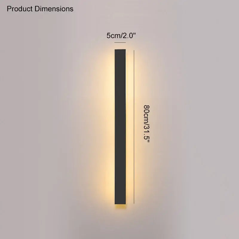 Modern minimalist black waterproof led wall light garden decor