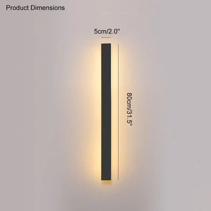 Modern minimalist black waterproof led wall light garden decor
