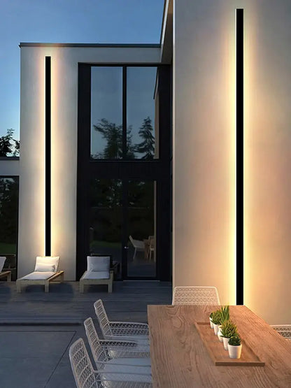 Modern minimalist black waterproof led wall light garden decor