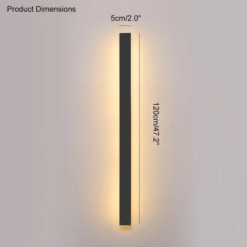 Modern minimalist black waterproof led wall light garden decor
