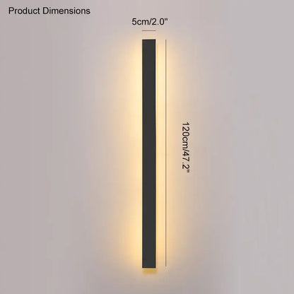 Modern minimalist black waterproof led wall light garden decor