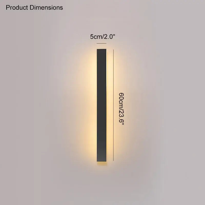 Modern minimalist black waterproof led wall light garden decor