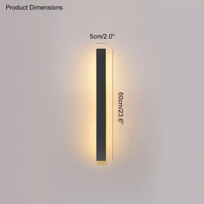Modern minimalist black waterproof led wall light garden decor