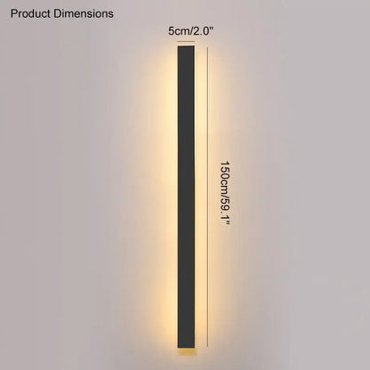 Modern minimalist black waterproof led wall light garden decor
