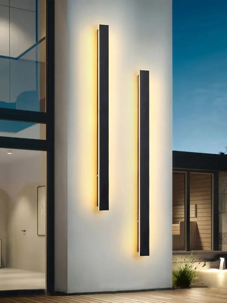 Modern minimalist black waterproof led wall light garden decor