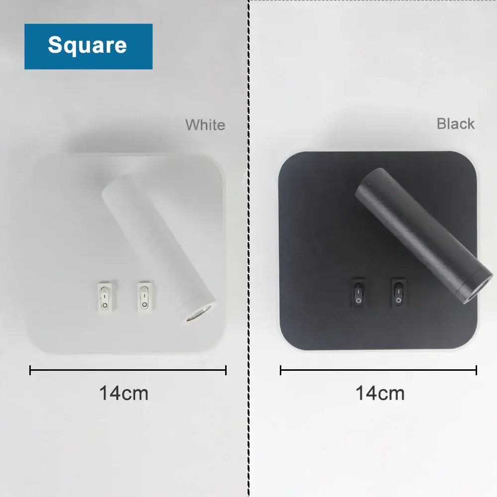 Modern minimalist black & white adjustable wall lamp for bedroom