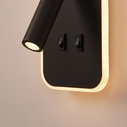Modern minimalist black & white adjustable wall lamp for bedroom
