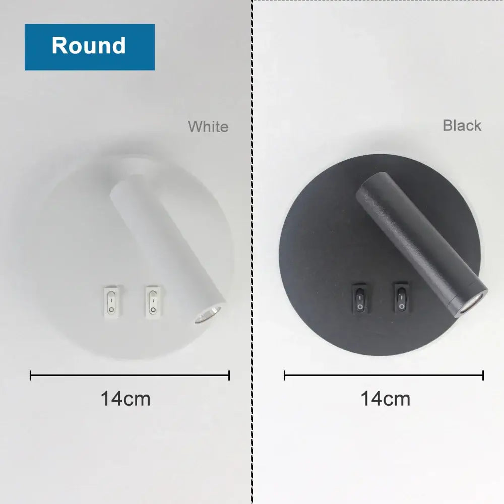 Modern minimalist black & white adjustable wall lamp for bedroom