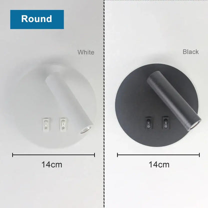 Modern minimalist black & white adjustable wall lamp for bedroom