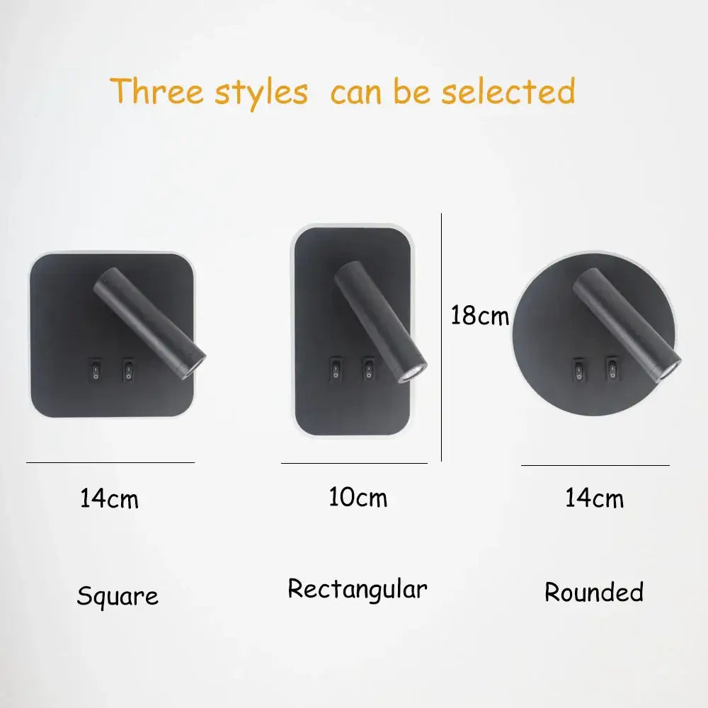 Modern minimalist black & white adjustable wall lamp for bedroom