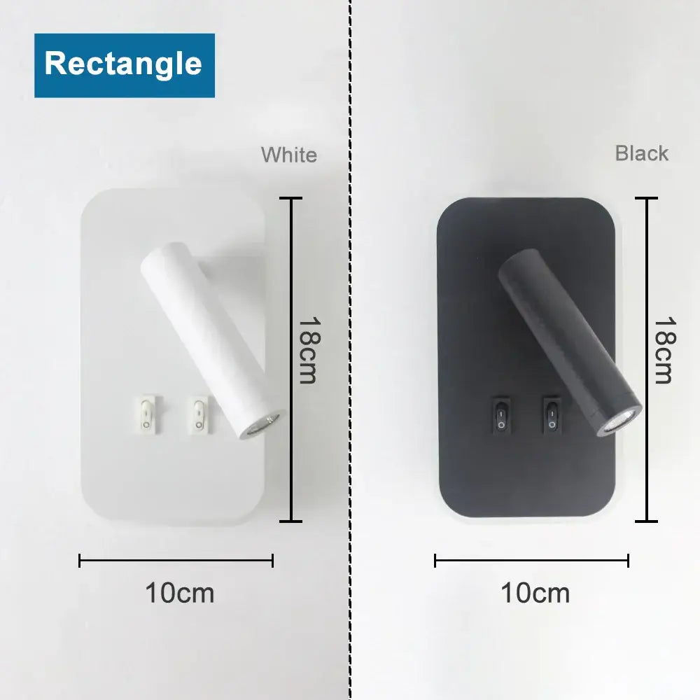 Modern minimalist black & white adjustable wall lamp for bedroom