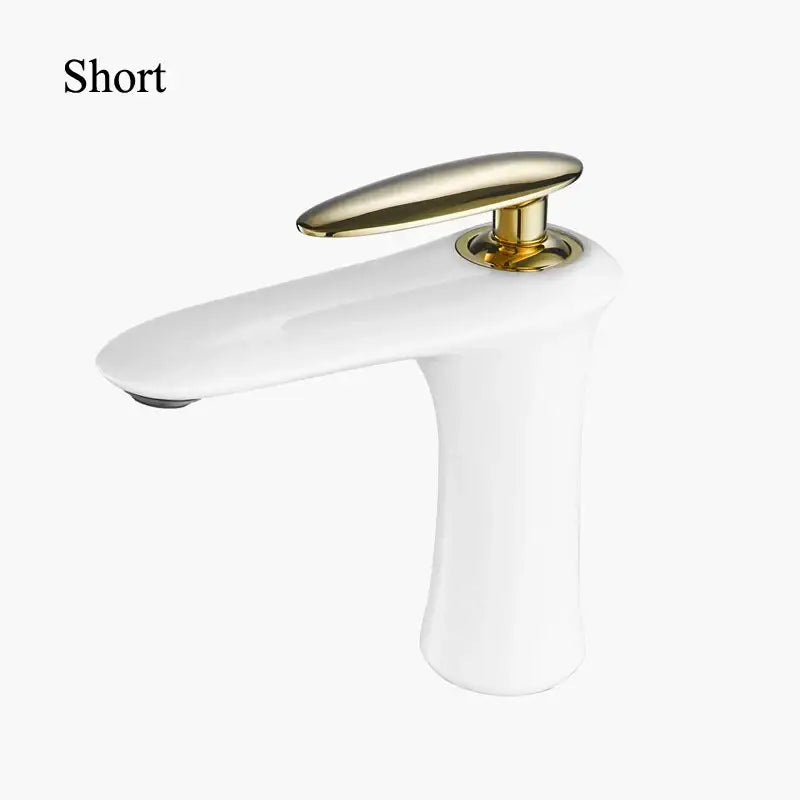 Modern minimalist black & white brass bathroom faucet