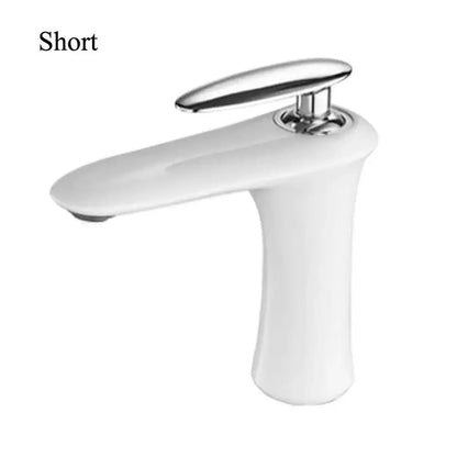 Modern minimalist black & white brass bathroom faucet