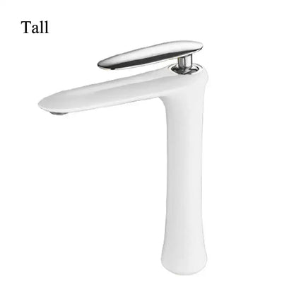 Modern minimalist black & white brass bathroom faucet