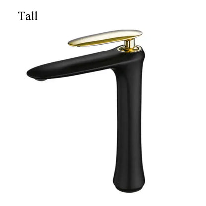 Modern minimalist black & white brass bathroom faucet