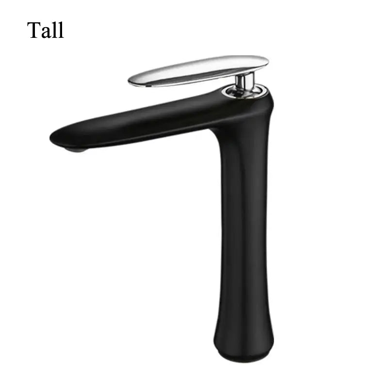 Modern minimalist black & white brass bathroom faucet