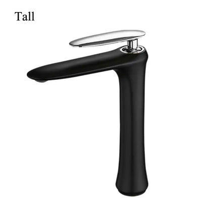 Modern minimalist black & white brass bathroom faucet