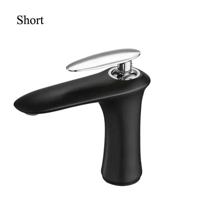 Modern minimalist black & white brass bathroom faucet
