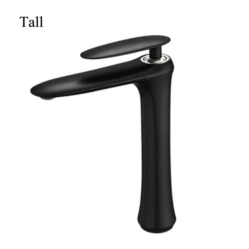 Modern minimalist black & white brass bathroom faucet
