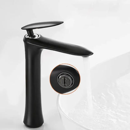 Modern minimalist black & white brass bathroom faucet