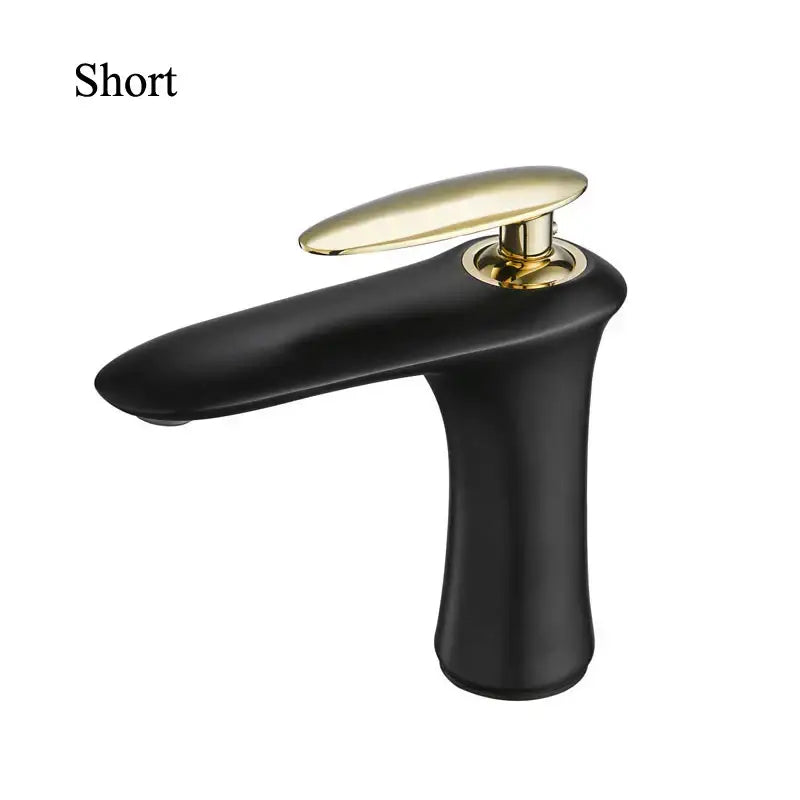 Modern minimalist black & white brass bathroom faucet