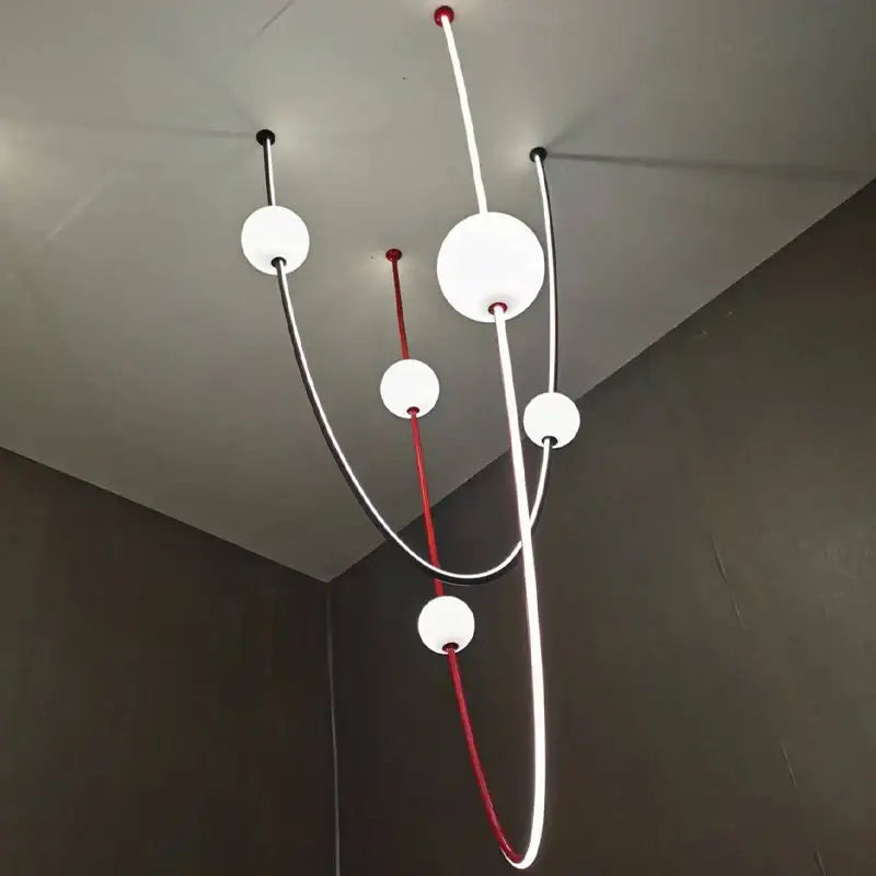 Modern minimalist black & white colorized led dimmable ceiling chandelier dining room